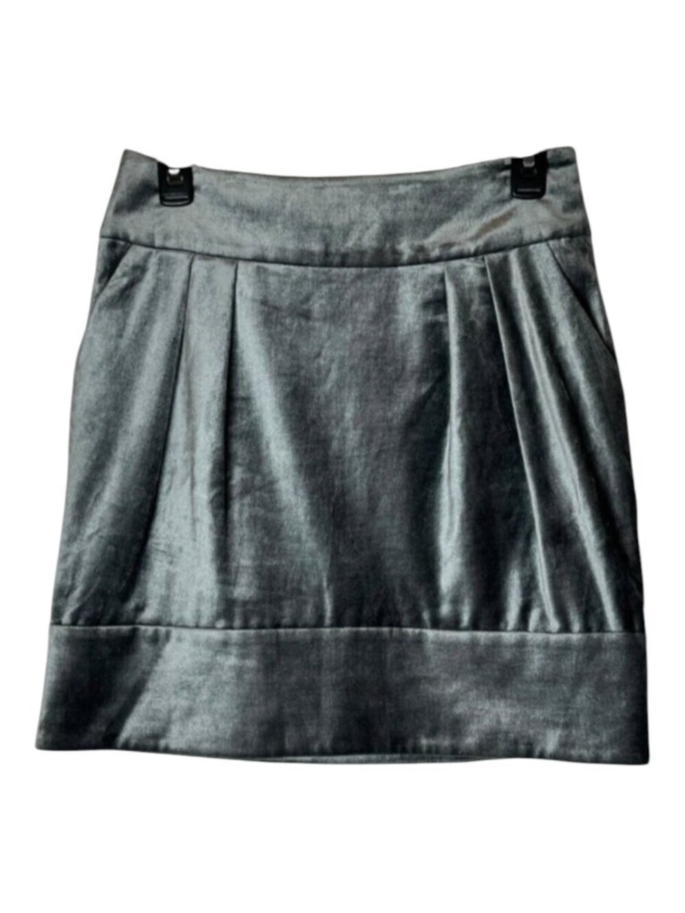 Club Monaco Skirt Women 2 Silver Gray Banded Waist A Line Mini Holiday Party